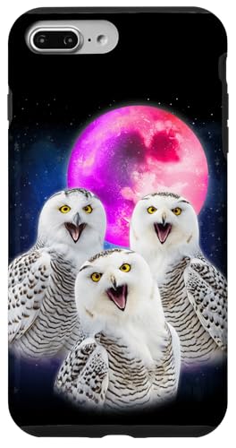 3 Schneeeule heulend auf dem Mond lustige Eule Vogelliebhaber Vogelvogel Hülle für iPhone 7 Plus/8 Plus von 3 Animals Howling At The Moon Gift Ideas