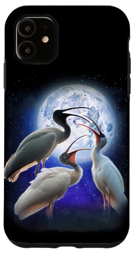 Hülle für iPhone 11 3 Ibis Heulen am Mond Lustiger Ibis Vogelliebhaber Vogelbeobachter von 3 Animals Howling At The Moon Gift Ideas