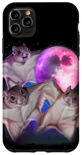 Hülle für iPhone 11 Pro Max 3 fliegende Eichhörnchen heulen auf dem Mond, lustiger Eichhörnchen-Liebhaber von 3 Animals Howling At The Moon Gift Ideas