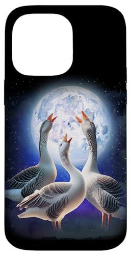 Hülle für iPhone 14 Pro Max 3 Gans Heulen auf dem Mond Lustige Gans Vogel Liebhaber Birder von 3 Animals Howling At The Moon Gift Ideas