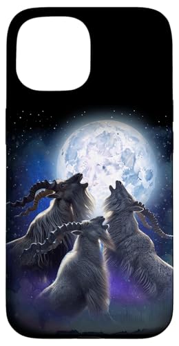 Hülle für iPhone 15 3 Markhor heult den Mond Lustiger Markhor Wildziegenliebhaber von 3 Animals Howling At The Moon Gift Ideas