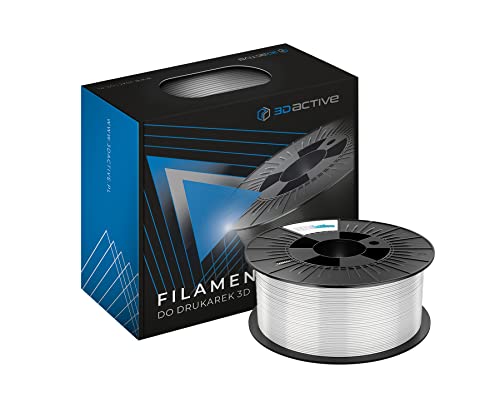 3DACTIVE Filament PET-G 1,75 mm, für 3D Drucker und 3D Stift, Maßgenauigkeit +/- 0,03mm, Vakuumverpackung, 1100g / 1.1KG (2.4 LBS) Spule - Weiß von 3D active