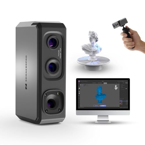 Handgeführter 3D-Scanner für 3D-Drucker, 10 FPS schnelle Scangeschwindigkeit mit Anti-Shake-Linse und 0,02 mm Präzision unter Windows/MacOS, 3DMakerpro Seal Lite [Premium Kit] von 3DMakerpro