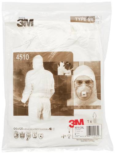 3M 4532+WXL Schutzanzug 4532+ Kleider-Größe: XL Weiß von 3M