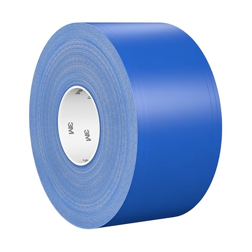 3M Langlebiges Bodenmarkierungsband 971, Blau, 101.6 mm x 32.9 m, 0.43 mm, Einzeln verpackt zur bequemen Entnahme von 3M