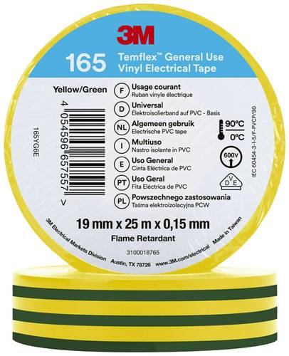 3M Temflex™ 165 165YG6E Isolierband Temflex™ 165 Gelb (L x B) 25m x 19mm von 3M