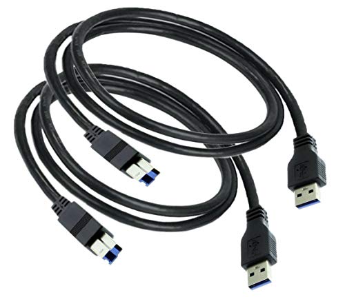 USB-Kabel, Typ B männlich auf Typ A männlich, 1,8 m, für HP 917468-001, 2 Stück von 3be