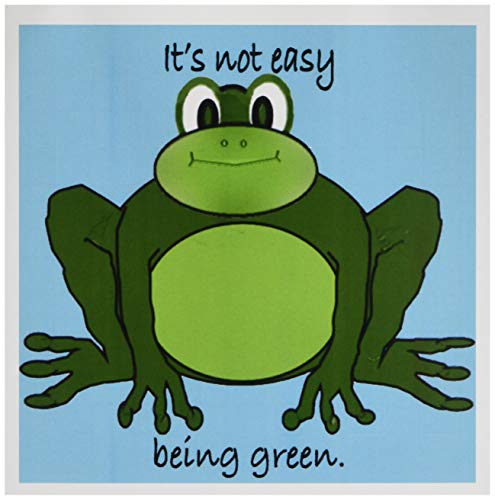 3drose Cartoon Grün Frosch Umweltschützer und es ist nicht leicht grün. – Grußkarten, 6 by Foto, 6 Stück (GC 40069 _ 1) von 3dRose