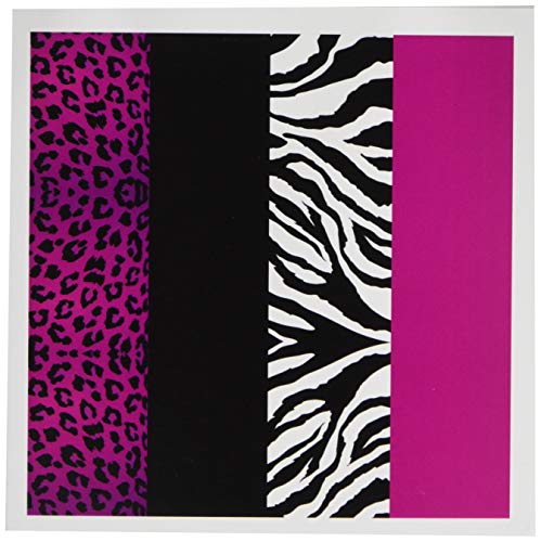 3drose Pink Schwarz und Weiß Animal Print – Leopard und Zebra – Karten, 6 von Foto, Set 12 (GC 35436 _ 2) von 3dRose