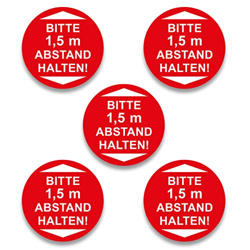 5 St. Aufkleber - Bitte Abstand halten! - 10 cm rund - Vinyl von 4-prints