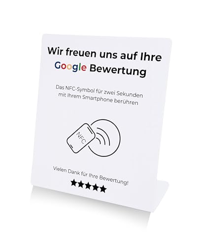 Bewertung Aufsteller für Google Rezensionen mit NFC-Chip | Vorprogrammiert zum Sofortstart | Mehr Rezensionen gewinnen - weiß von 4.0 COMMERCE