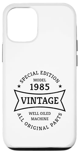 Hülle für iPhone 12/12 Pro Oldtimer 40. Geburtstag Jahrgang 1985 Vintage 40 Jahre alt von 40. Geburtstag Baujahr 1985 vierzig Jahre alt