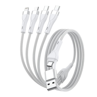 4smarts 4in2 USB-C Multi-Ladekabel 1,2m, weiß von 4Smarts