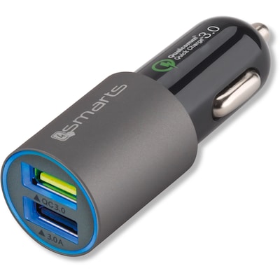 4smarts Rapid Qualcomm 3.0 Dual KFZ-Lader, 2 USB - matt-grau von 4Smarts