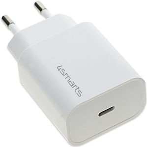 4smarts VoltPlug - Netzteil - 20 Watt - 3 A - PD (USB-C) - auf Kabel: USB-C - weiß (465575) von 4smarts