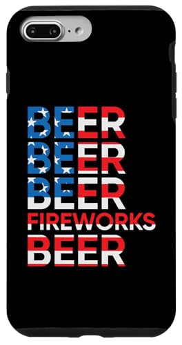 Hülle für iPhone 7 Plus/8 Plus Beer Fireworks 4th Of July American Flag Patriotic von 4th July America Indepedence Day Patriotic