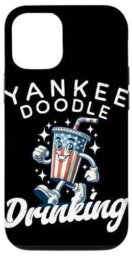 Hülle für iPhone 14 Pro Yankee Doodle trinkt Bier mit amerikanischer Flagge von 4th Of July Memorial Day Independence Day