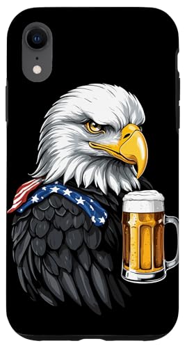 Hülle für iPhone XR Saufender Weißkopfseeadler mit Bierkrug Amerikanische Flagge von 4th Of July Memorial Day Independence Day