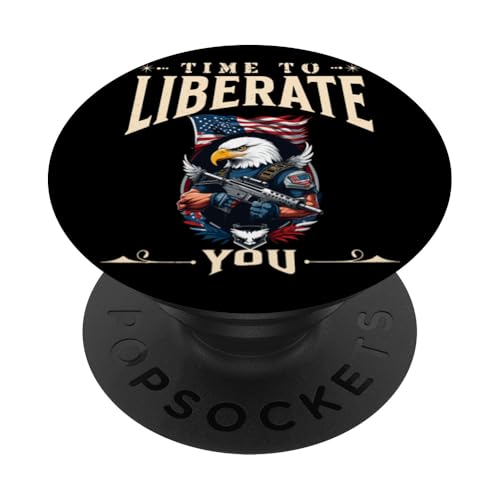 Time To Liberate Proud USA Eagle Celebrate 4 PopSockets mit austauschbarem PopGrip von 4th Of July Memorial Day Independence Day