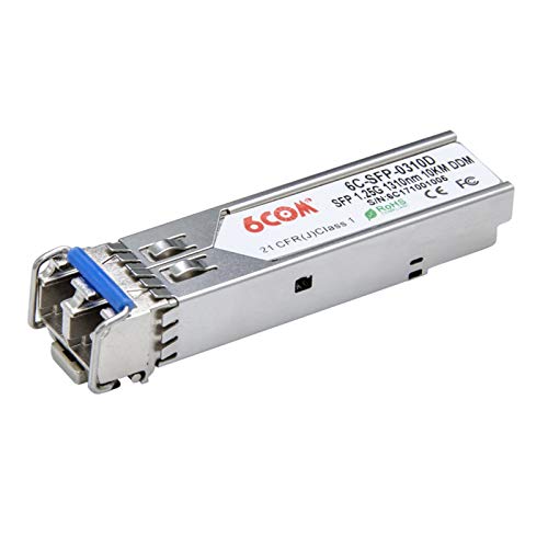 6COMGIGA Gigabit SFP Transceiver, 1000BASE-LX Modul kompatibel für Netgear AGM732F (DDM, 1310 nm, 10 km) von 6COM