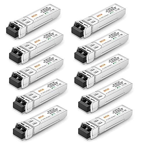 6COMGIGA 10GBase-SR SFP+ Transceiver, 10G 850nm LC Multi-Modus-Modul, bis zu 300M kompatibel mit Cisco SFP-10G-SR, Meraki, Ubiquiti UF-MM-10G, Mikrotik, Netgear, D-Link, Supermicro, TP-Link [10 Pack] von 6COMGIGA