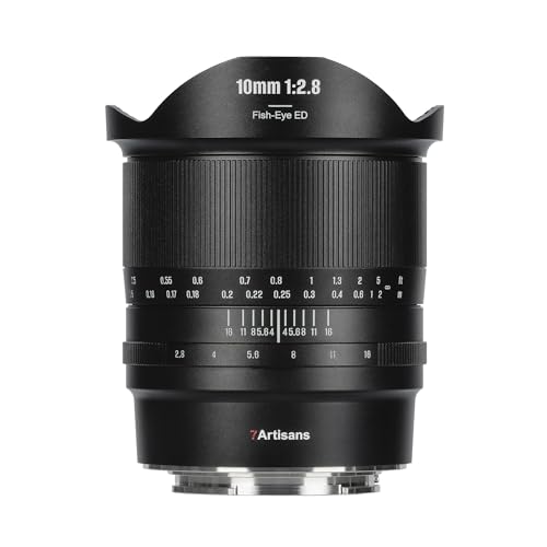 7artisans 10mm F2.8 II Vollformat-Ultraweitwinkel-Fischaugenobjektiv, 185° Blickwinkel für L-Mount-Kameras für Spiegellose Kameras der Leica/Panasonic/Sigma L-Serie von 7artisans