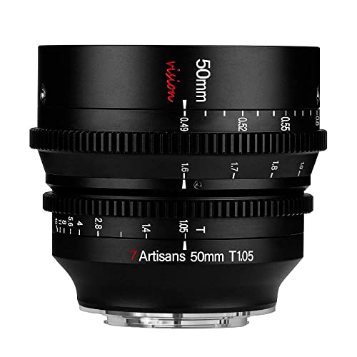 7artisans 50 mm T1.05 Cine Objektiv große Blende manueller Fokus Kino-Objektiv (für Fuji X)… von 7artisans