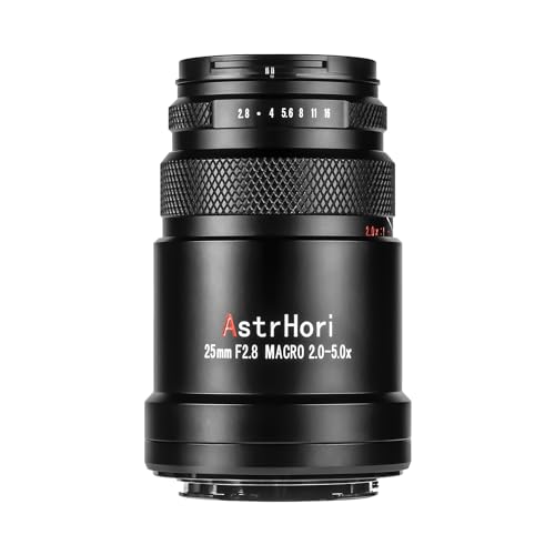 AstrHori 25 mm F2.8 2-5X Ultra-Makroobjektiv, kompatibel mit spiegellosen Canon EOS-RF-Mount-Vollformat-Kameras EOS R RP R5 R6 R7 von 7artisans