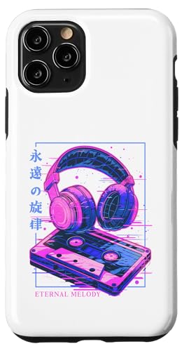 Hülle für iPhone 11 Pro Eternal Melody Kopfhörer Casette Japanische Retro Musik Liebhaber von 80's Glitch Vaporwave Aesthetic Music Design