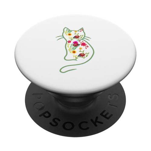 Frühling Retro Katze Kätzchen Katzen Vintage 80er 90er Kind PopSockets Klebender PopGrip von 80er 90er Katzen Retro Katze Vintage