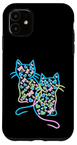 Frühling Sommer Herz Schmetterling Katzen Katze Retro 80er Hülle für iPhone 11 Frühling Sommer Herz Schmetterling Katzen Katze Retro 80er Hülle für iPhone 11 von 80er 90er Katzen Retro Katze Vintage