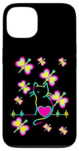 Gefühle Frühling Herzschlag Katze Katzen Retro Kind Vintage Hülle für iPhone 13 Gefühle Frühling Herzschlag Katze Katzen Retro Kind Vintage Hülle für iPhone 13 von 80er 90er Katzen Retro Katze Vintage