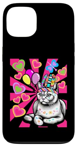 Hippie Katze Katzen Geburtstag Retro Kinder Kind Mädchen Hülle für iPhone 13 Hippie Katze Katzen Geburtstag Retro Kinder Kind Mädchen Hülle für iPhone 13 von 80er 90er Katzen Retro Katze Vintage