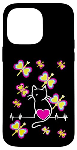 Retro 80er 90er Kinder Kind Mädchen Herz Herzen Katze Katzen Hülle für iPhone 14 Pro Max Retro 80er 90er Kinder Kind Mädchen Herz Herzen Katze Katzen Hülle für iPhone 14 Pro Max von 80er 90er Katzen Retro Katze Vintage