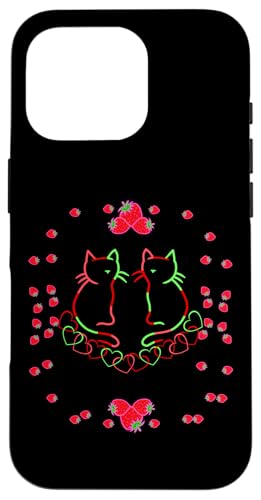 Retro Katzen Katze Erdbeeren Erdbeer 80er 90er Mädchen Kind Hülle für iPhone 16 Pro Retro Katzen Katze Erdbeeren Erdbeer 80er 90er Mädchen Kind Hülle für iPhone 16 Pro von 80er 90er Katzen Retro Katze Vintage