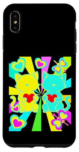 Retro Katzen Katze Kinder Kind Herz Valentin Schmetterlinge Hülle für iPhone XS Max Retro Katzen Katze Kinder Kind Herz Valentin Schmetterlinge Hülle für iPhone XS Max von 80er 90er Katzen Retro Katze Vintage