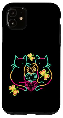Retro Katzen Kinder Kind Kätzchen 80er Katzenfreund Herz Hülle für iPhone 11 Retro Katzen Kinder Kind Kätzchen 80er Katzenfreund Herz Hülle für iPhone 11 von 80er 90er Katzen Retro Katze Vintage