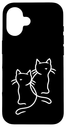 Retro Katzen Linien Katze Vintage Old school Kätzchen Kinder Hülle für iPhone 16 Retro Katzen Linien Katze Vintage Old school Kätzchen Kinder Hülle für iPhone 16 von 80er 90er Katzen Retro Katze Vintage