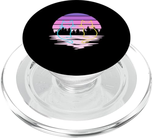 Retro Katzen Natur Wald Katze 80er 90er Sonnenuntergang PopSockets PopGrip für MagSafe von 80er 90er Katzen Retro Katze Vintage