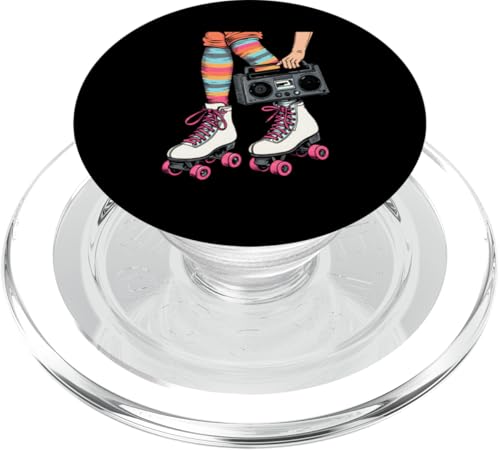 Retro Rollschuhe Boombox 80er 90er Mädchen Vibes Fun Memory PopSockets PopGrip für MagSafe von 80s Retro Classic Vintage Style Nostalgic