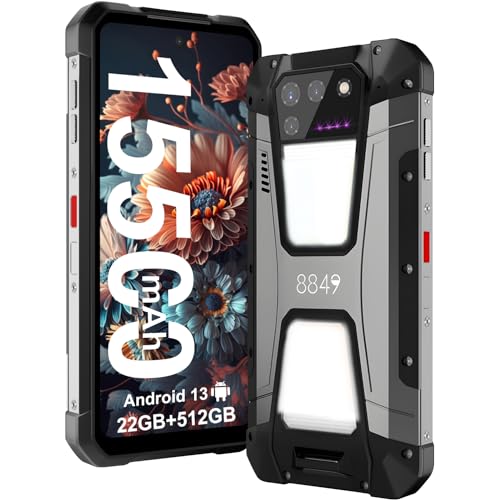 8849 Tank 2 Outdoor Handy Ohne Vertrag(2023), 15500mAh Android 13 4G Outdoor Smartphone mit Projektor, 24GB RAM+512GB ROM, 6,79" IP68 Wasserdicht Dual SIM Rugged Smartphone,64MP Nachtsicht Kamera/OTG von 8849