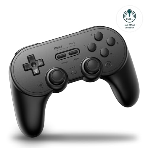 8Bitdo Pro 2 Bluetooth Controller for Switch, Hall Effect Joystick Update, Wireless Gaming Controller for Switch, PC, Android, and Steam Deck & Apple (Black Edition) von 8bitdo