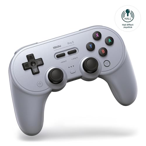 8Bitdo Pro 2 Bluetooth Controller for Switch, Hall Effect Joystick Update, Wireless Gaming Controller for Switch, PC, Android, and Steam Deck & Apple (Gray Edition) von 8bitdo