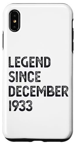 Hülle für iPhone XS Max 91. Geburtstag Männer Frauen Legende seit Dezember 1933 von 91st Birthday Men Women Legend December 1933