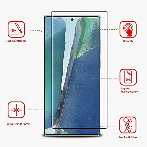 Screen Ersatz für Samsung Galaxy Note 20 Ultra 6,9 Zoll Sichtschutzfolie, 9H 3D Tempered Glass Film Full Screen Schutzfolie Gehärtetem Glas Sichtschutz gebogen Kanten (2PCS) von 95