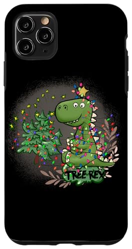 Hülle für iPhone 11 Pro Max Tree Rex Christmas Dinosaurier Merry Rexmas Dino Lichterkette von A Blaze - Christmas and Happy Holidays Collection