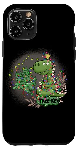 Hülle für iPhone 11 Pro Tree Rex Christmas Dinosaurier Merry Rexmas Dino Lichterkette von A Blaze - Christmas and Happy Holidays Collection