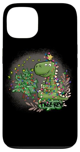 Hülle für iPhone 13 Tree Rex Christmas Dinosaurier Merry Rexmas Dino Lichterkette von A Blaze - Christmas and Happy Holidays Collection