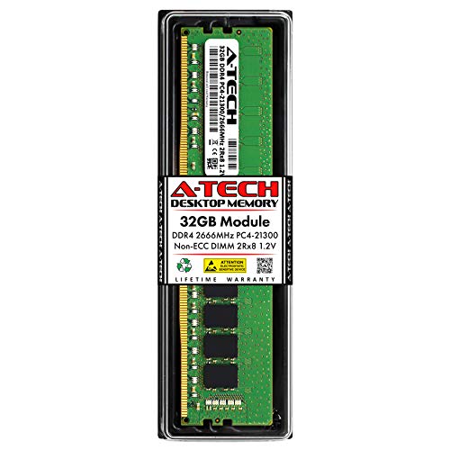 A-Tech 32GB RAM Ersatz für Samsung M378A4G43MB1-CTD | DDR4 2666MHz PC4-21300 UDIMM Non-ECC 2Rx8 1,2V 288-Pin Arbeitsspeicher von A-Tech