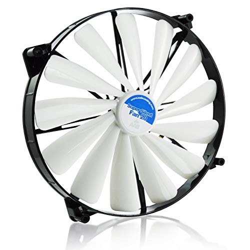 AABCOOLING Super Silent Fan 20 - Leise und Efizient 200mm Groß Gehäuselüfter mit 4 Anti-Vibration-Pads - Ventilator Leise, Lüfter, Kühlung, Wentilator, 14,9 dB, 193 m3/h von AABCOOLING